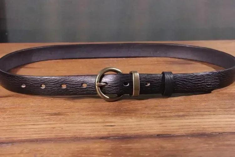 Genuine leather brass buckle belt for women | jeans casual dress | ladies designer trendy belts waistband