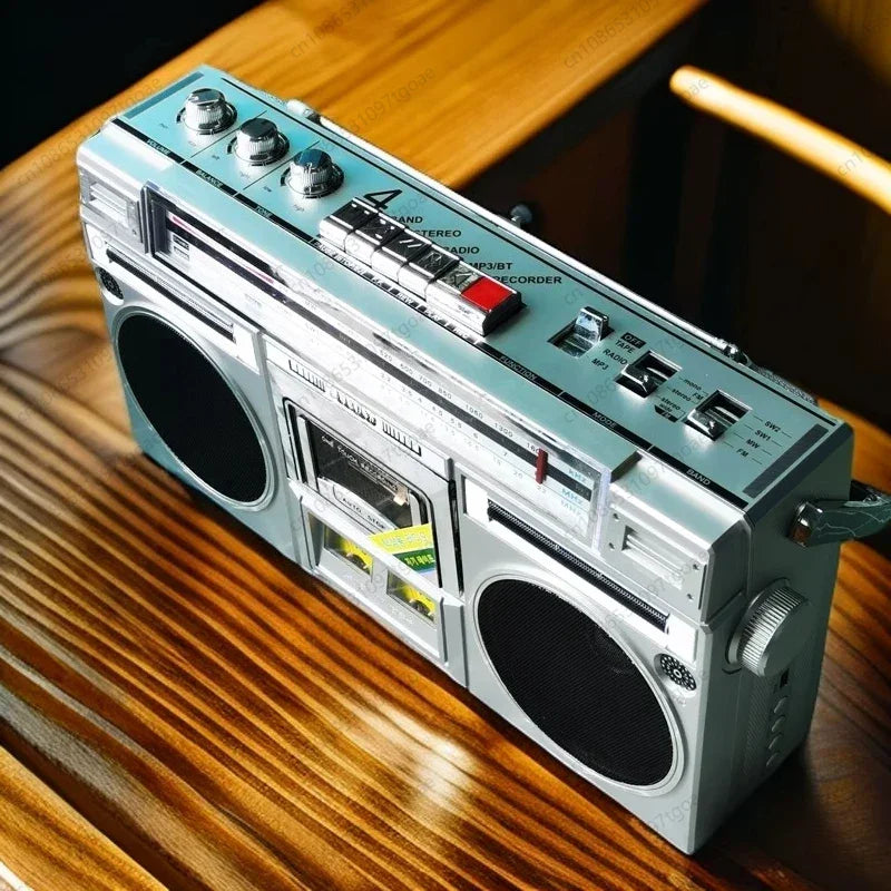 Retro stereo dual speaker radio Recorder Convenient tape drive Bluetooth USB TF card