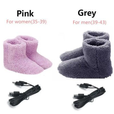 Useful Plush Comfortable USB Charging Foot Warmer Shoes Warm Foot Electric Heated Shoes Winter Warming Slipper