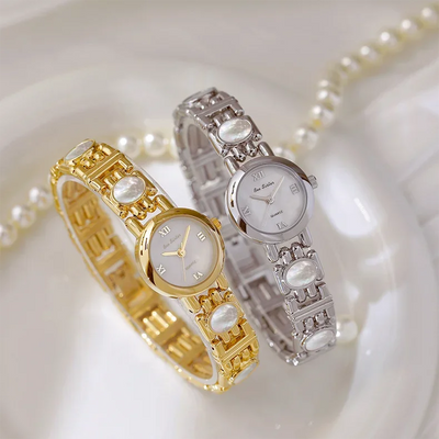 2025 High-End Vintage Woman Watches Fashion Elegant Natural Jade Stones Quartz Watch Retro Waterproof Hand Clock Gifts