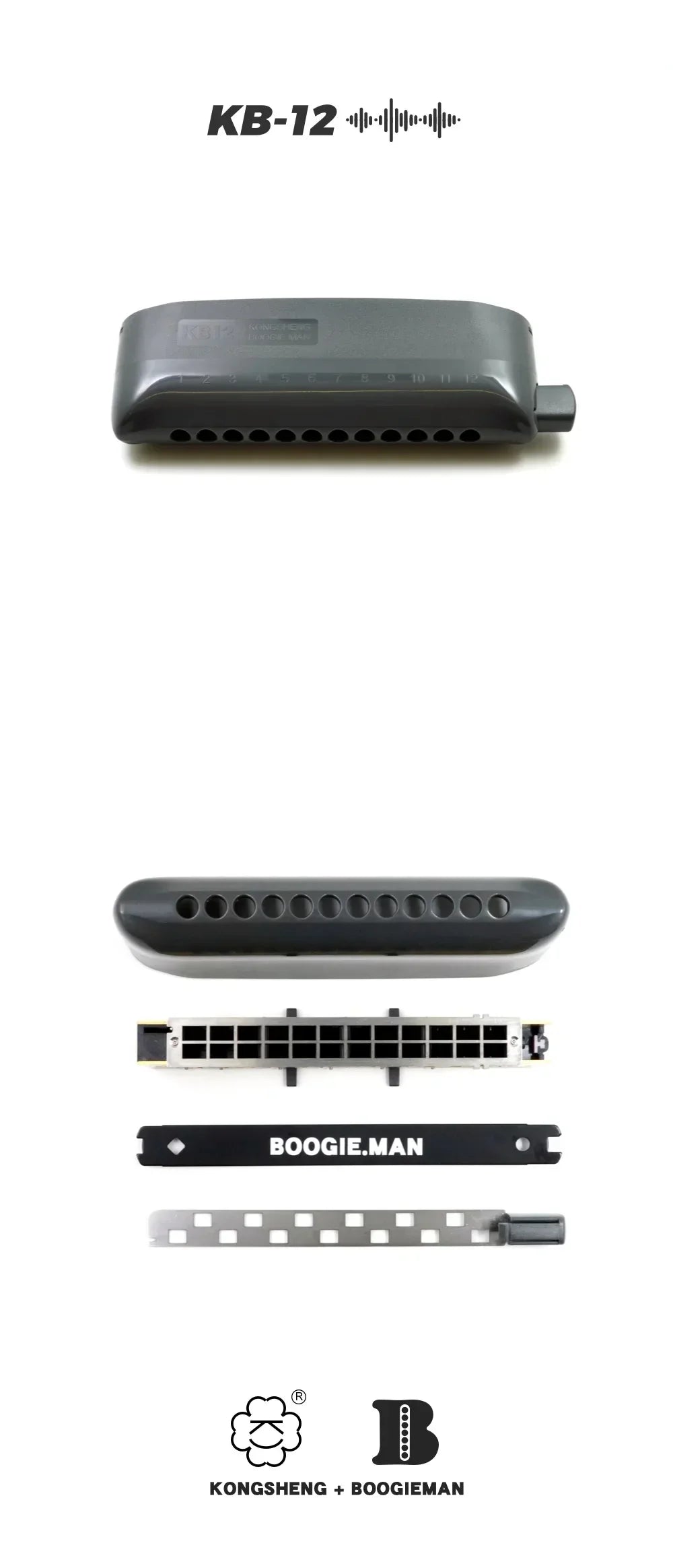 KONGSHENG BoogieMan KB-12 12-hole Chromatic Harmonica