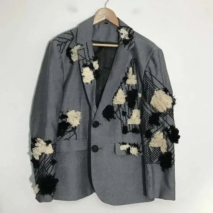 PFHQ Autumn Texture Design Niche Men's Blazers Streetwear Outdoor Patchwork Sports Baggy High Quality Delicacy Suit Coat 21Z1391