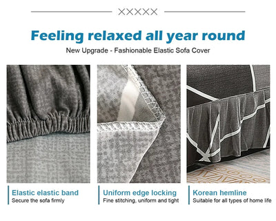 1/2/3Seater Sofa Bed Cover with Elastic Printing Seat Cover Armless Sofa Bed Cover Sofa Covers for Living Room Home Decor