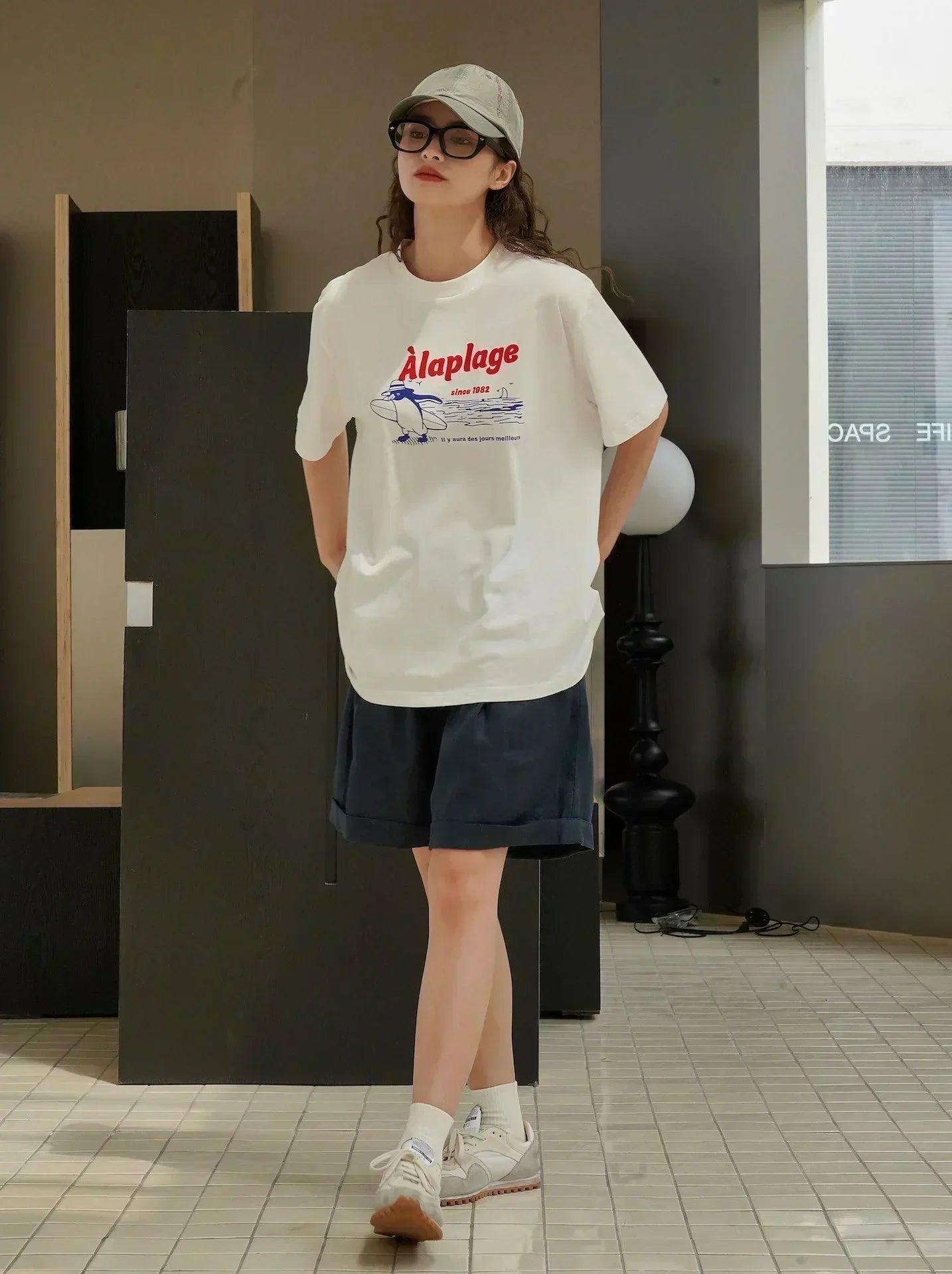 Summer korea style lazy linen curled bermuda shorts wide leg loose slim casual hot pants for women