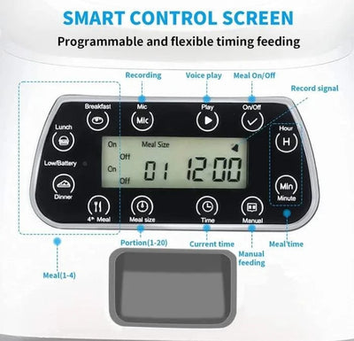 Portable Durable Safety 3.5l Smart Pet Feeder Automatic Feeder Timed Manual Feeder