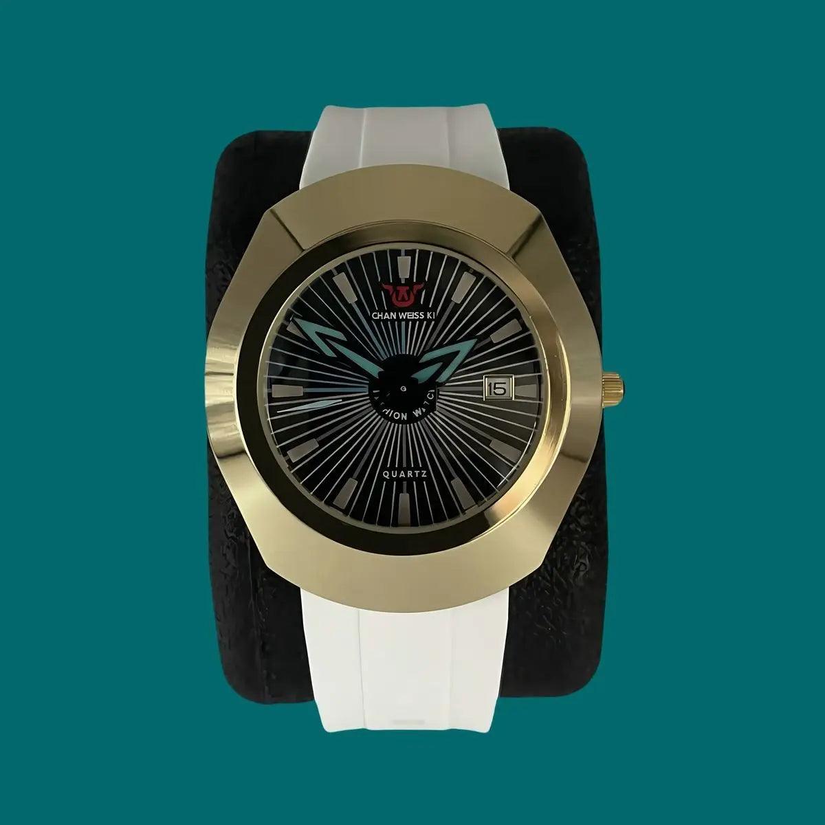 Premium high-end fashion quartz men’s watch – waterproof date display comfortable imported rubber strap