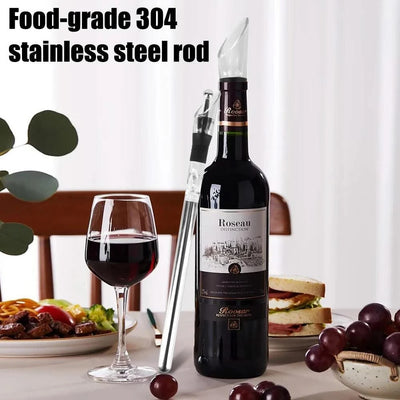 Rapid Iceless Wine Chilling Rod Stainless Steel Cooler Ice Chil Bar Wine Cooler Set Wine Bottle Cooler Stick Aerator Pourer