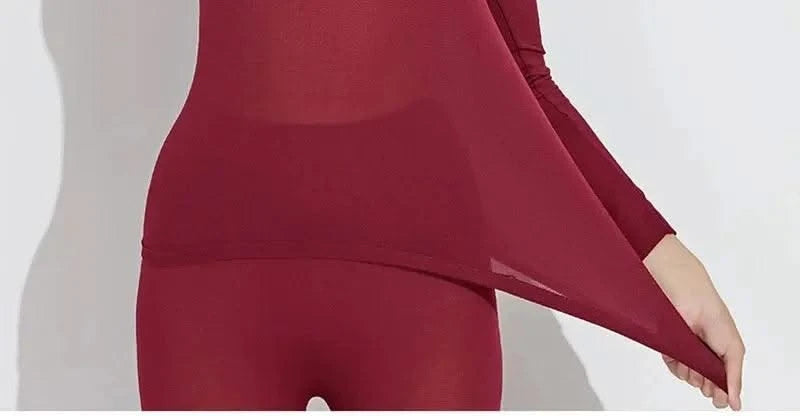 Women traceless thermal underwear set unisex intimate pajamas ultra-thin winter constant temperature long sleeve lingerie 2 piec