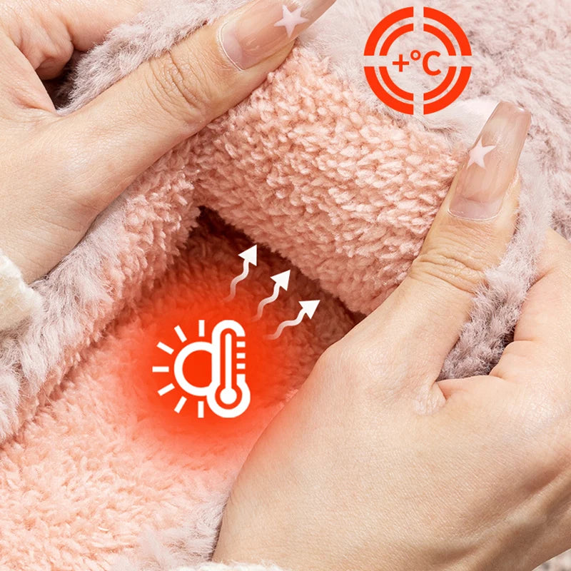 Cozy Warm Winter Indoor Slippers for Women 2025 New House Cute Plush Cotton Shoes Woman Soft Non Slip Fuzzy Home Slippers Couple