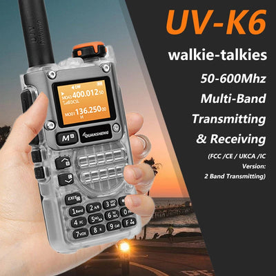 New Quansheng UV-K6 UHF VHF Walkie Talkie UV-K5(8) Full Band Type-C Scrambler NOAA Wireless Copy Frequency Transparent Ham Radio
