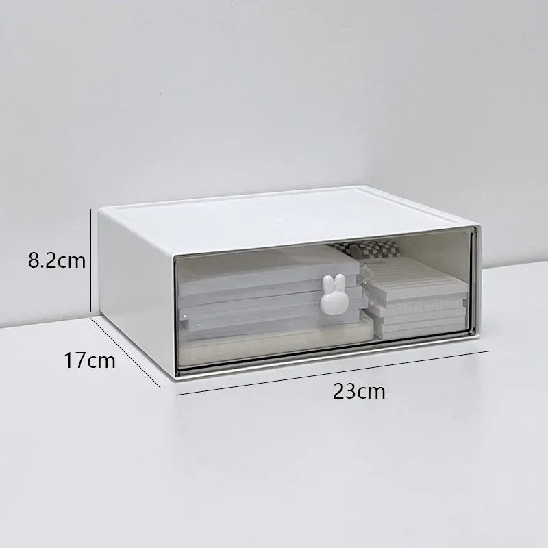 Desk Organizer 3 Layers Desktop Storage with Drawer Organizer Large Capacity Drawer Hairpin Makeup Cosmetics Jewelry Storage Box