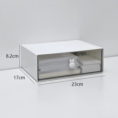 Desk Organizer 3 Layers Desktop Storage with Drawer Organizer Large Capacity Drawer Hairpin Makeup Cosmetics Jewelry Storage Box