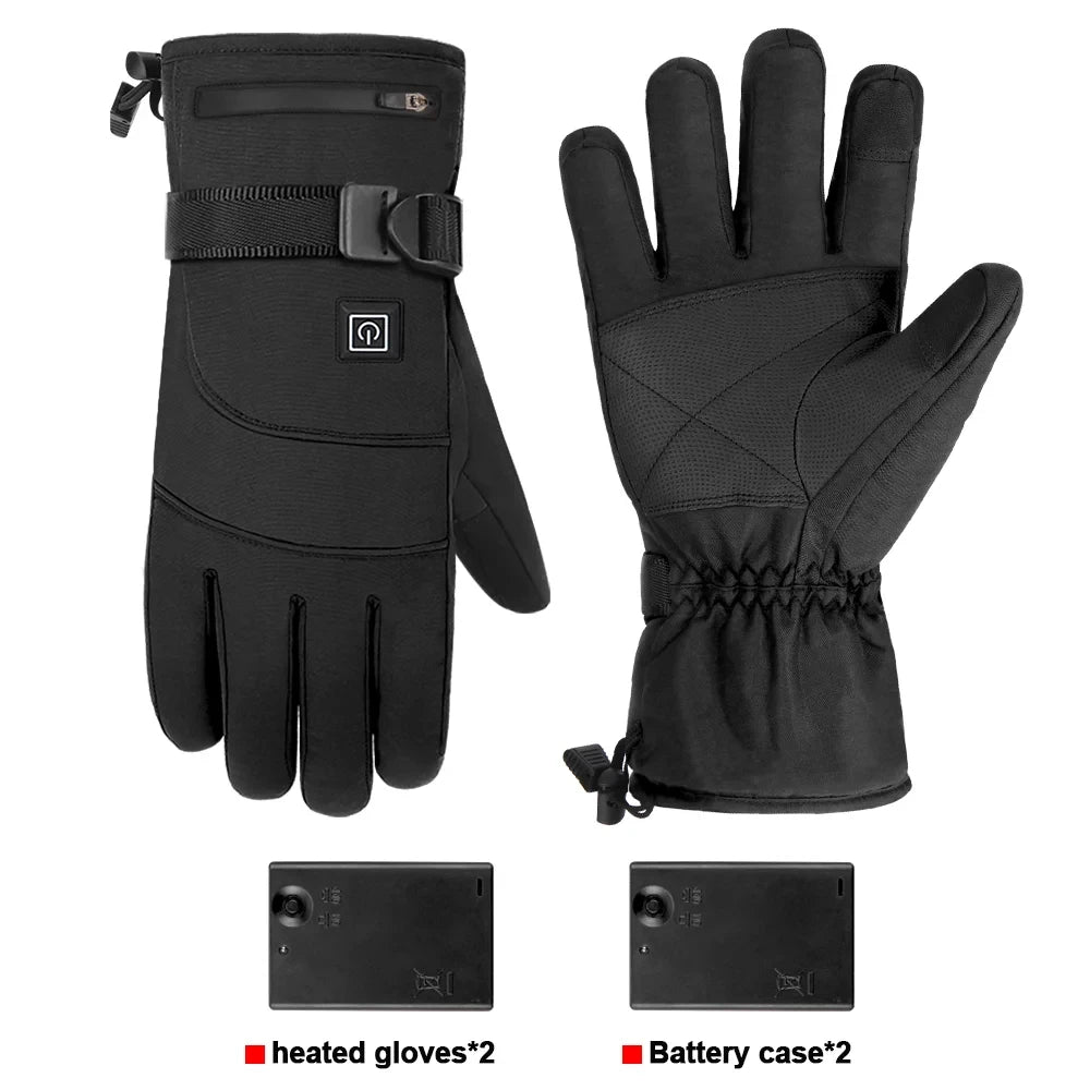 Heated Motorcycle Gloves Winter Warm Motorcycle Gloves Guantes Moto Heated Gloves Waterproof Rechargeable Heating Thermal Gloves