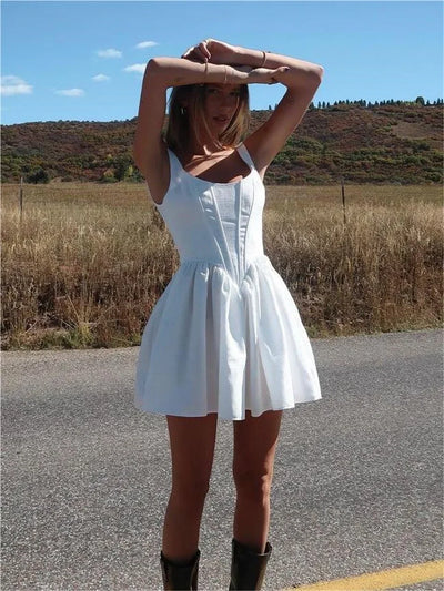 Summer clothes women 2024 short dresses women evening party dresses white bodycon mini dress birthday dresses luxury fish bone