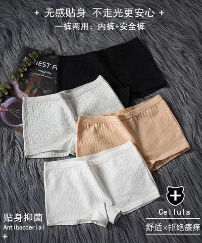Women Boxers Underwear Cotton Ladies Safety Pants Female Seamless Underpants Solid Cozy Boyshorts sexy lingerie