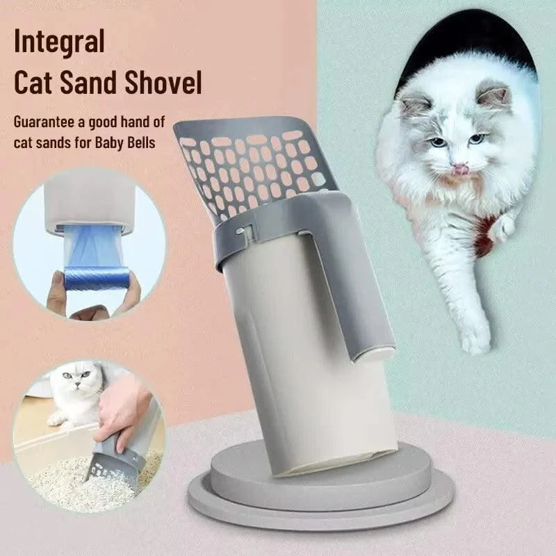 Cat Litter Shove Pet Litter Sifter Portable High-capacity Pets Cleanning Tool Detachable Pet Items with Refill Bag Cats Supplies