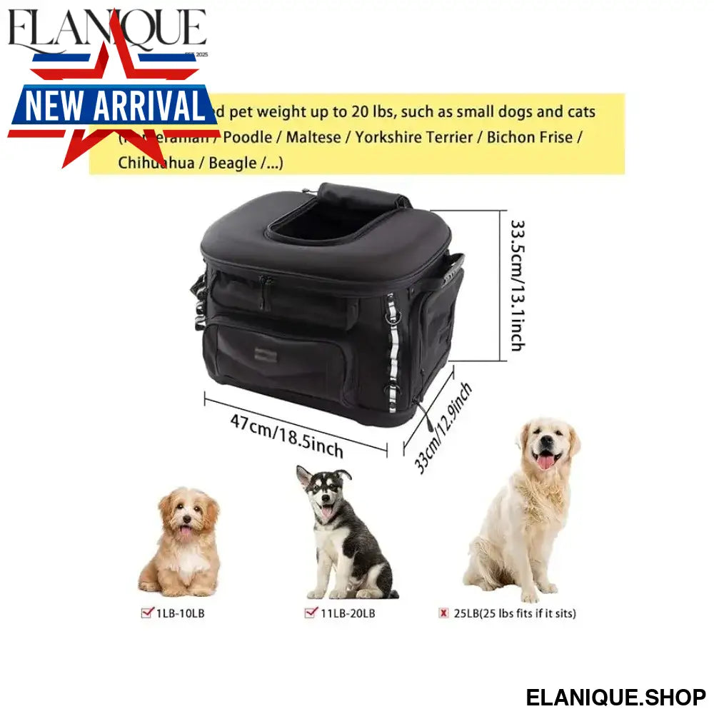 Motorcycle Pet Carrier Crate – Portable Weather-Resistant Cat & Dog Box