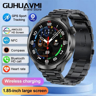 Smart Watch 1.85" BIG AMOLED Screen NFC GPS Tracker IP68 Watch 4 BT5.3 Call Health Smartwatches Custom Dial Series GT Upgraded
