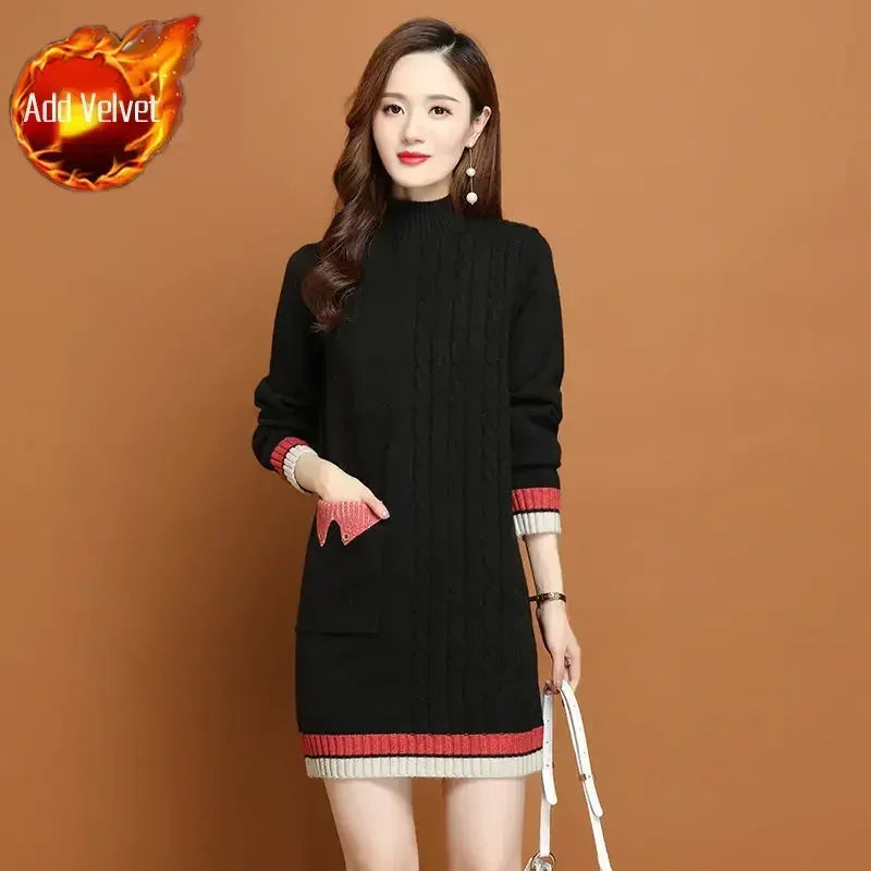 Woman Knitted Dress Bodycon Crochet Dresses for Women Cheap Casual Thic X Elegant Luxury Long Sleeve Aesthetic Sensual Sexy Xxl