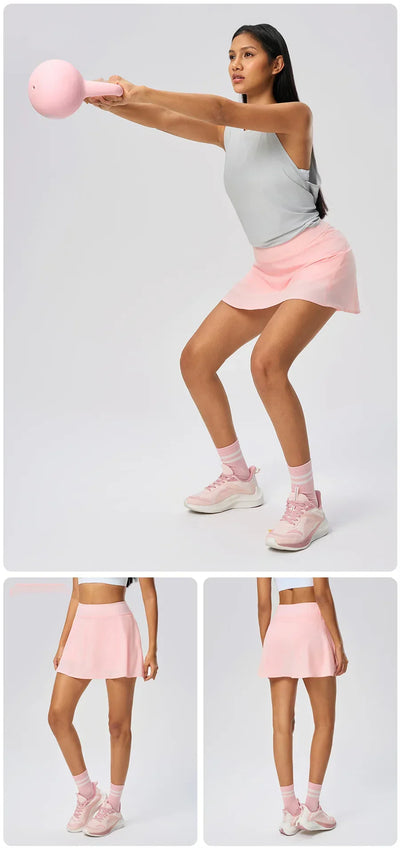 Women Sports Skorts High Waist Tennis Skirt With Pocket Fitness Running Athletic Golf Culotte Gym Sportswear Shorts