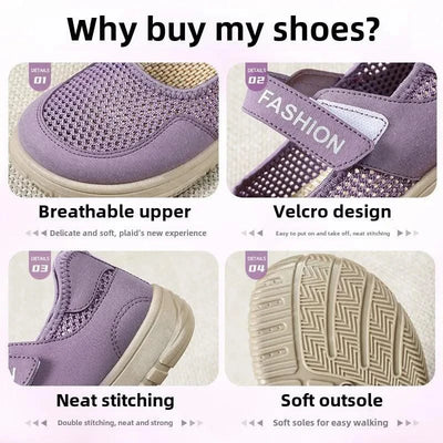Women's Plus Size Wide Width Sandals Soft Sole Comfortable Mom Shoes Breathable Fabric Spring No Slip Chubby Feet Casual Walking