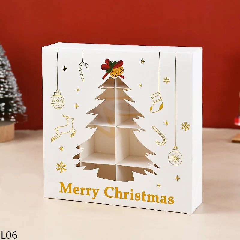 Christmas Cookie Gifts Boxes Candy Snack Packing Bags Merry Christmas  Decorations For Home Xmas Wrapping 2025 New Year Gift Box