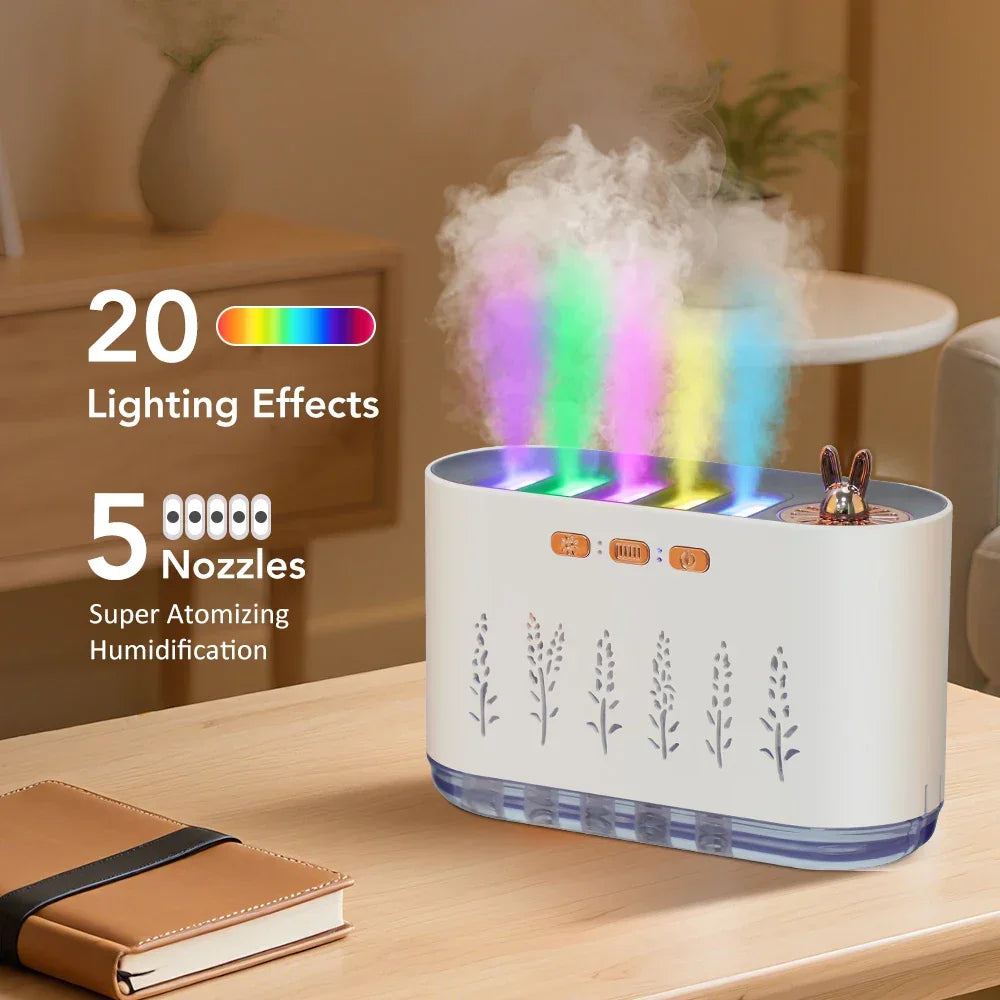 Music-Sensing Air Humidifier 7 Colors LED Light Aroma Diffuser For Home Car 700ml Cool Mist Maker Essential Oil Diffuser