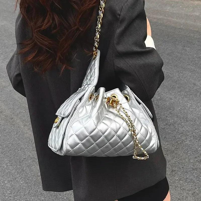 Famous designer inspired elegant tote bag: women’s spacious leather handbag with shoulder straps luxury ladies