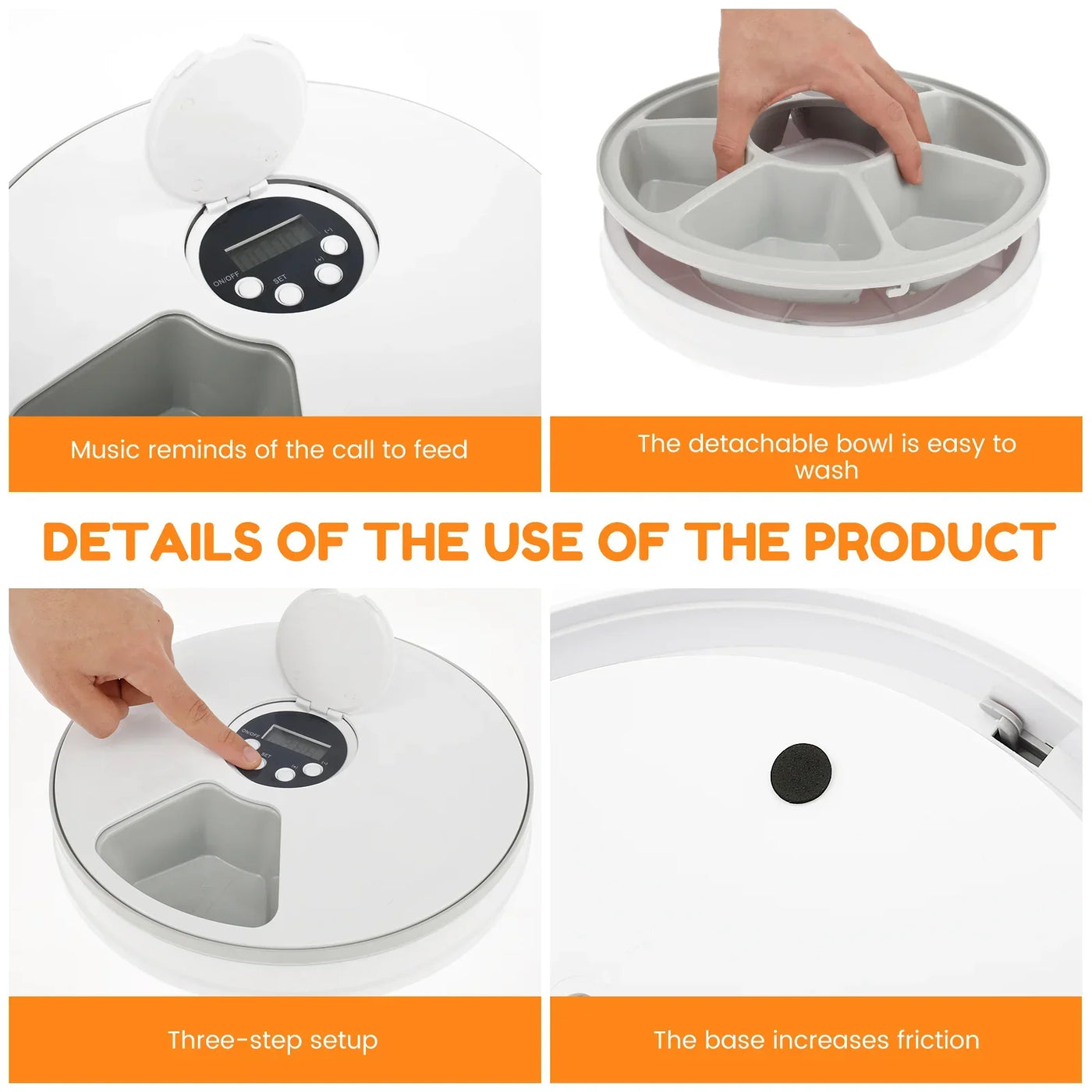 Pet Automatic Timing Feeder Intelligent Pet Feeder with Timer 6 Meals Pet Dry Wet Food Dispenser Automatic Pet Bowl Supplies