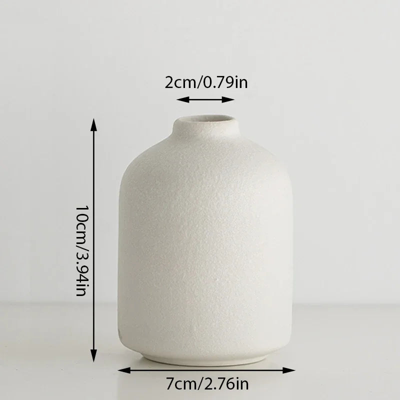 White Mini Ceramics Vase Ceramic Flower Vase Solid Vases for Flower Home Table Decor Vase Flower Bottle Solid Vases For Decor
