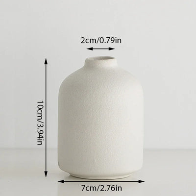 White Mini Ceramics Vase Ceramic Flower Vase Solid Vases for Flower Home Table Decor Vase Flower Bottle Solid Vases For Decor