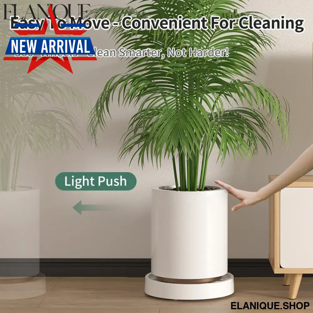 Plant Pot Tray on Wheels, Silent Rollers & Leak-Proof Design, Mobile Planter Base for Heavy Indoor Plants