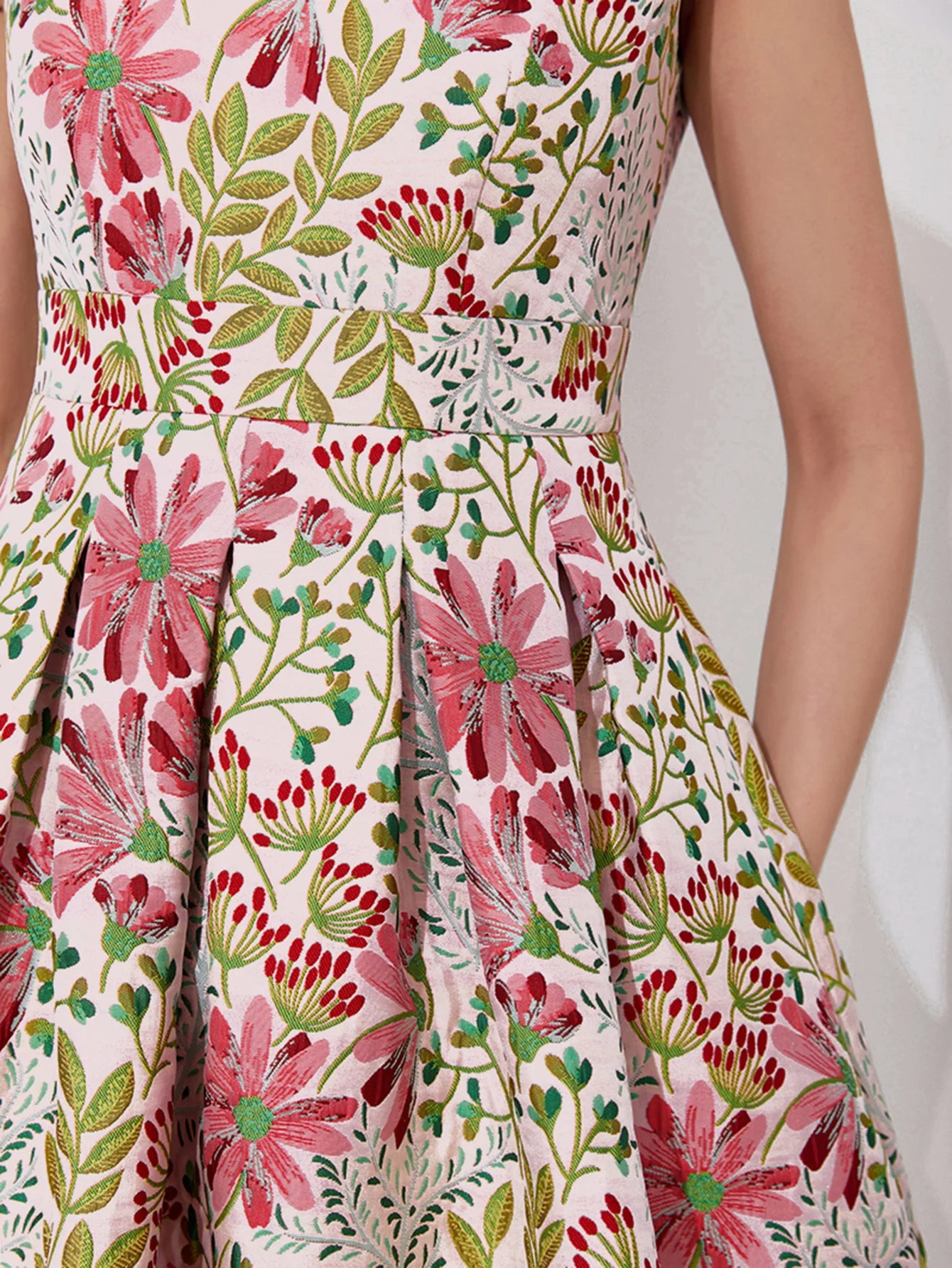 DEVCHATA Summer Elegant Jacquard Women Long Maxi Luxury Dress Floral Fashion Party Robe Femme Vintage Vestido Evening Clothing