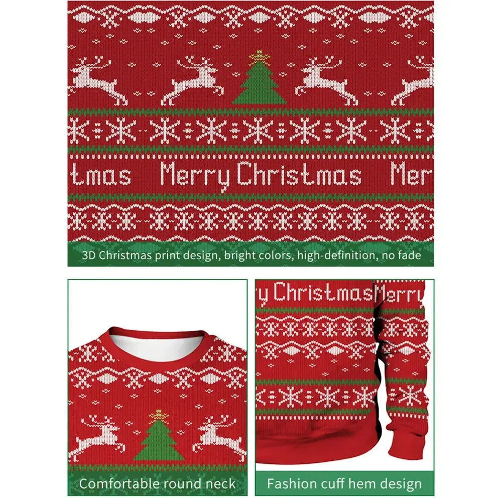 2024 Women Ugly Christmas Sweatshirt Funny Dog Head Pullovers Hoodie Humping Reindeer Climax Christmas Clothes