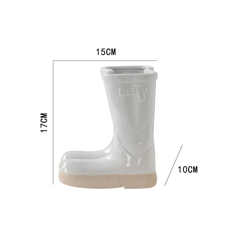 Ceramic Vase Boots Shaped Flower Vase Potted Flower Pots Desk Decoration Home Decor Floral Vases Garden Pots and Planters