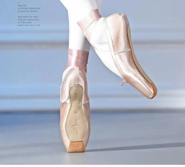Women Professional Ballet Dance Shoes Child and Adult Ballet Pointe Dance Shoes with Ribbons Shoes Woman Zapatos Mujer Sneakers