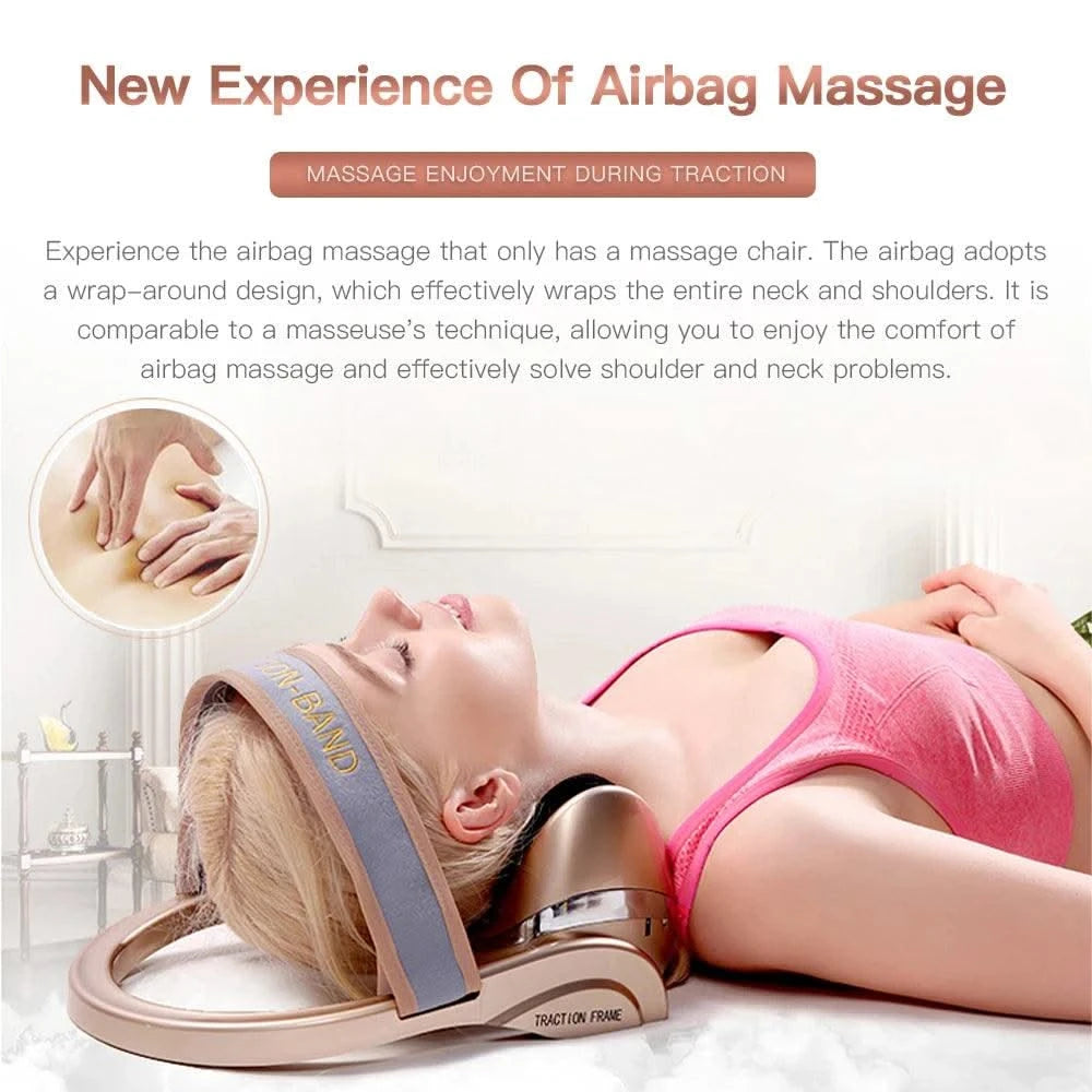 Electric Neck Massager Infrared Heating Airbag Neck Traction Vibration Shoulder Cervical Spine Shoulder Support Massager