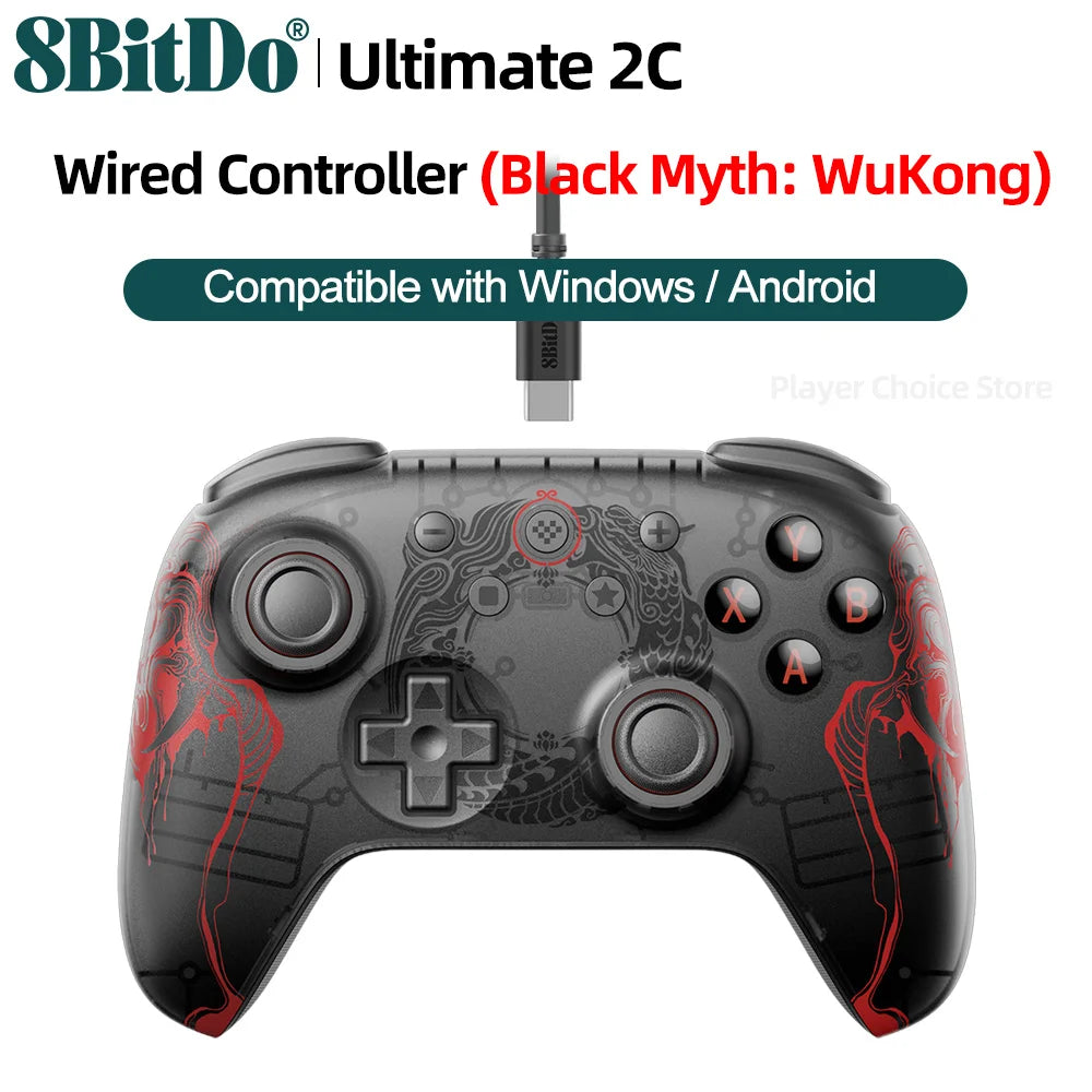 8BitDo Gamepads PC Black Myth Wukong Ultimate 2C Wireless or Wired Gaming Controller Windows 10 11 Steam Raspberry Pi Android