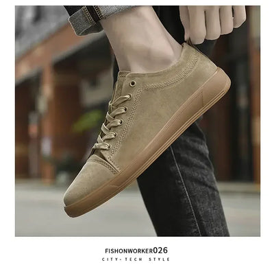 Summer New Fashion Casual Leather Shoes Lace-up Comfortable Men's Oxford Shoes Outdoor Soft Dress Shoes Non-slip Sports Shoes