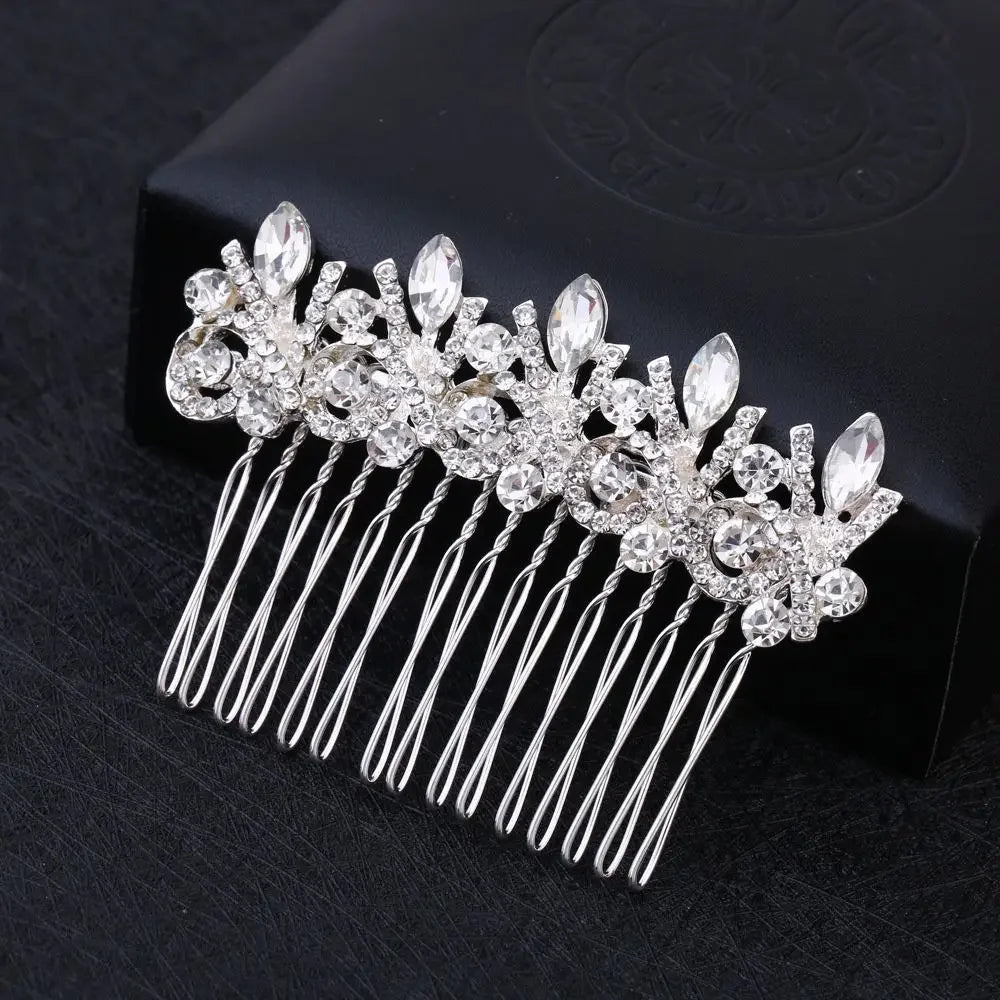 Elegant Floral Wedding Hair Accessories Women Flower Pearl Hair Comb Hairclip Diamond Hairpin Fashion Jewelry