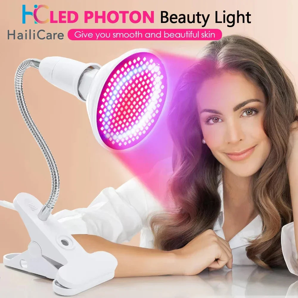 LED Red Light Photon Therapy Face Mask Beauty Instrument Facial SPA Acne Wrinkle Removal Skin Rejuvenation Anti Age Device