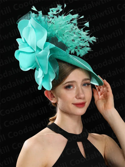 Royal Ascot Big Fascinator Derby Hat Women Kentucky Derby Headpiece Flower Wedding Fascinators Hats Hair Clip Ladies Chapeau