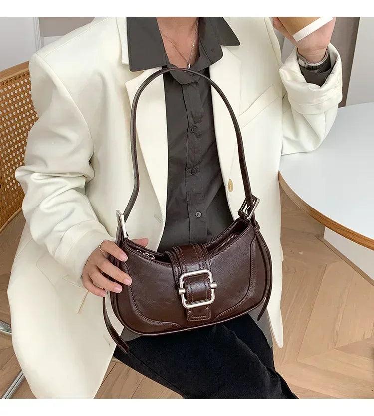 Fashion handbags for women half-moon leather hasp lady shoulder crossbody bag luxury designer ladies underarm bags hobo