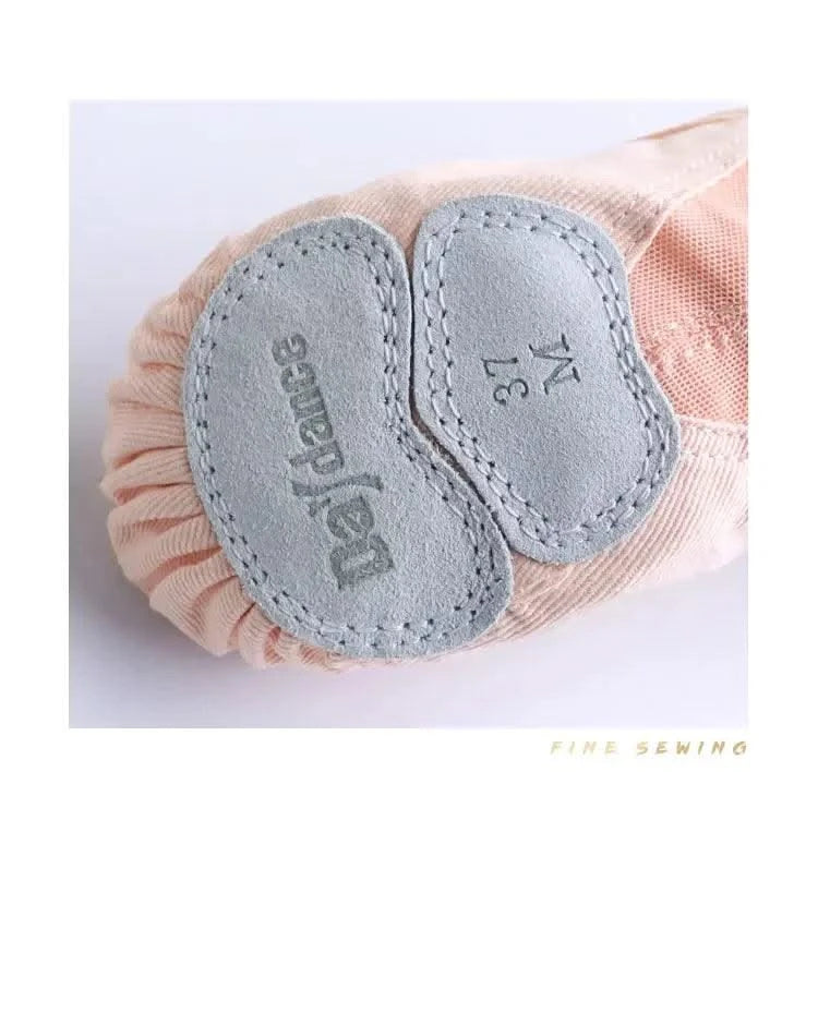 Zapatos de Ballet para mujer y niña, zapatillas de baile de la academia de baile, suela dividida suave, tela elástica