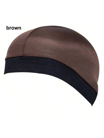 Dome Wave Cap Silk Bonnet Satin Elastic Breathable Turban Hat Hair Headwear Bonnets Hats Fedoras Beanie For Adult