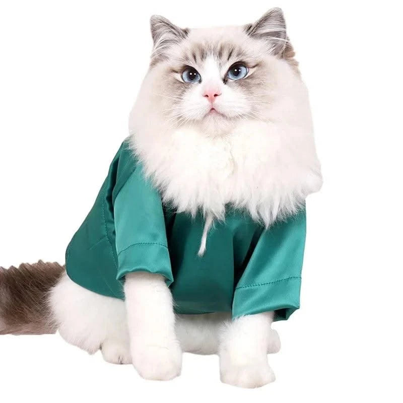 Fashionable Pet Clothes Summer Shirt Cat Wear Silk Dazzle Breathable Thin Non-Stick Fur Traditional Chinese Garments Cat Dresses
