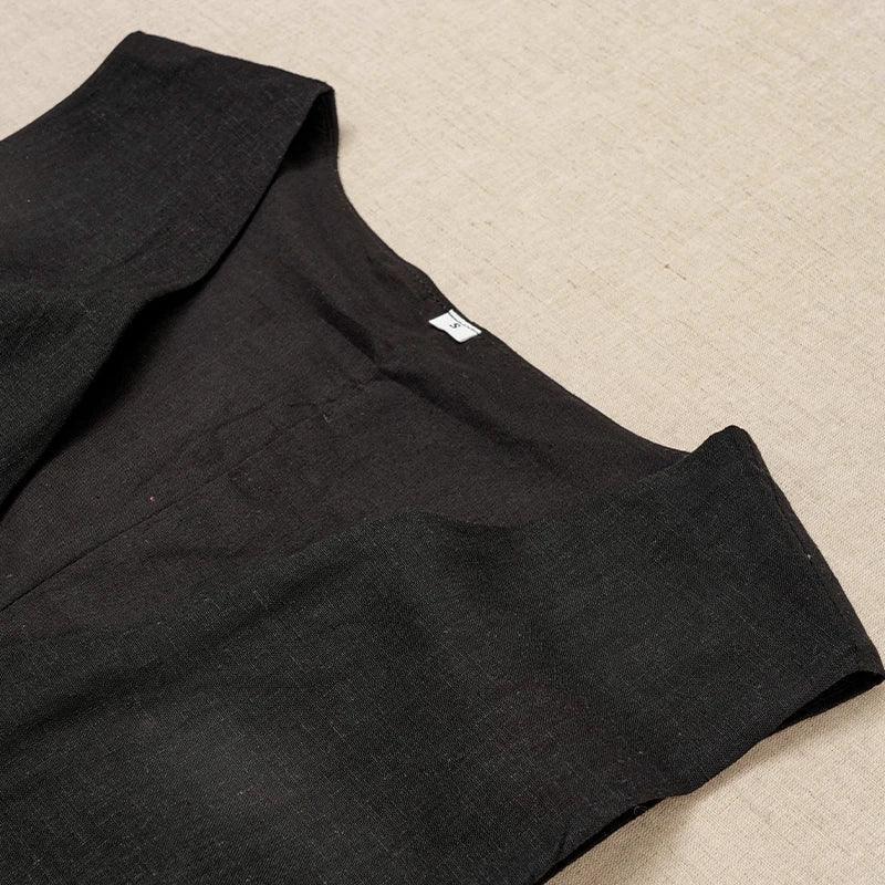 Women’s casual linen sleeveless dress v-neck chic elegant cotton-linen blend summer fashion sexy new arrival vestidos
