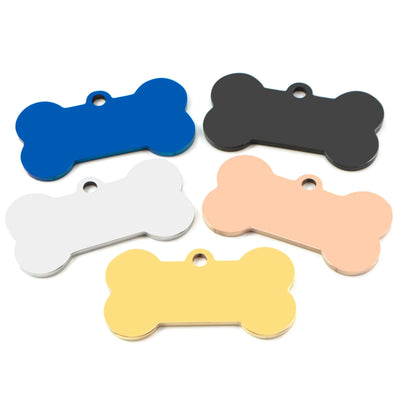 Wholesale 100 Pieces Stainless Steel Bone Pet Identity Dog ID Tag Personalized Laser Custom Cat Collar Accessories