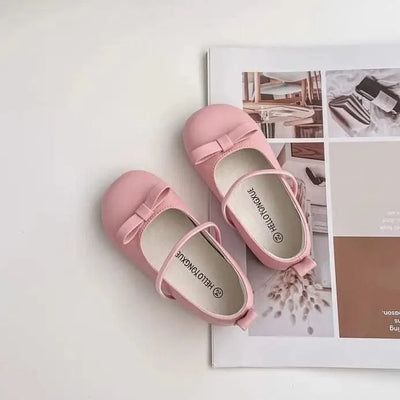 Children Princess Shoes Elastic Band Shallow Soft Little Girl's Ballet Flats Four Colors 23-32 Leisure Pu Leather Kids Shoes