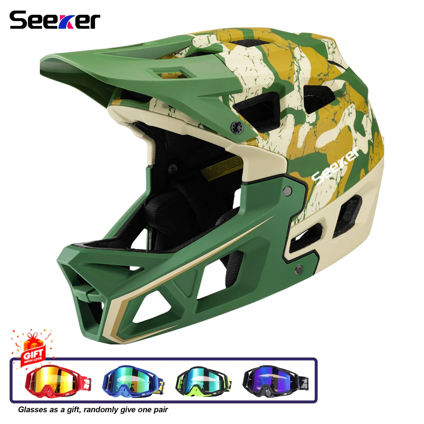Seeker Mtb Mountain Bike Helmet Lightweight Breathable Speed Downhill Full Helmet Outdoor Adult Men And Women Cycling Helmets